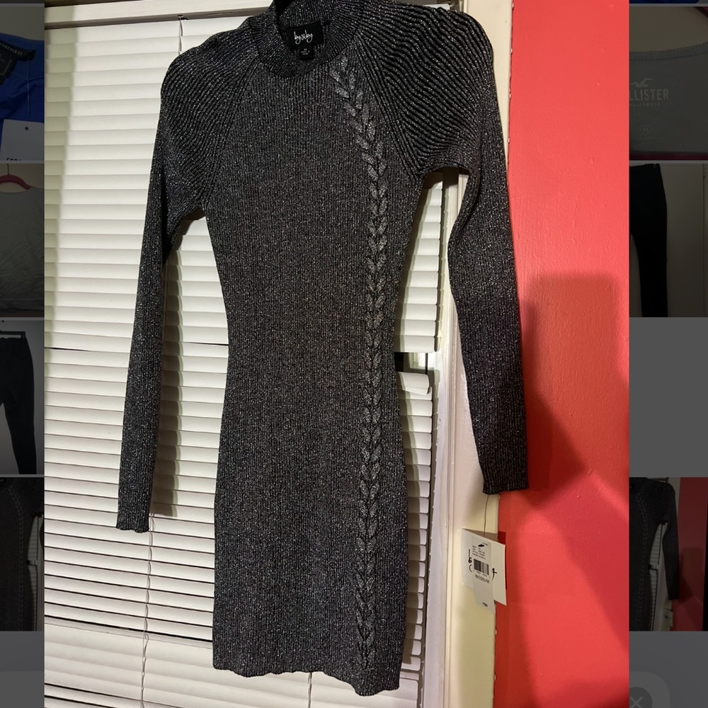 by & by Charcoal Long Sleeve Dress